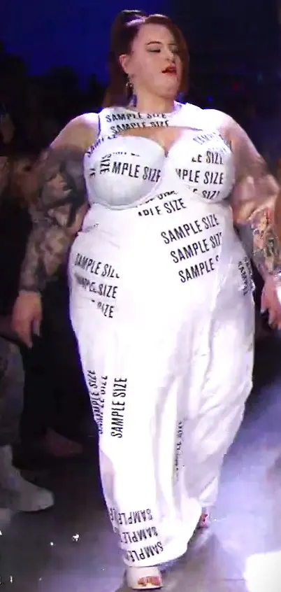 Adult fashion model appearing at a public show